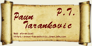 Paun Taranković vizit kartica
